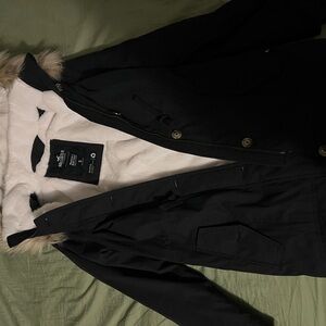 Hollister Black Jacket with Faux Fur Trim
